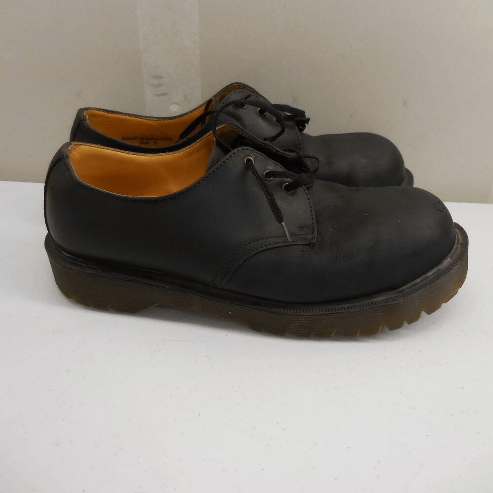 Vintage Dr. Martens Mens Black Original Made In England Oxford Shoes Size 8 90s - Picture 3 of 13